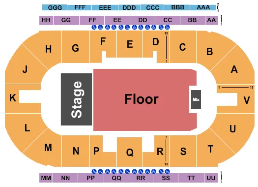 seating chart for Sandman Centre - John Mellencamp - eventticketscenter.com